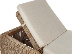 Discount Beliani Lettino Prendisole con Cuscino PALESE Rattan Naturale Grigio Naturale