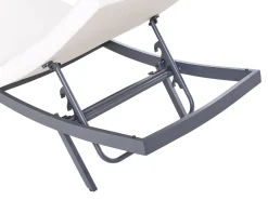Best Beliani Lettino Prendisole con Cuscino AMELIA Metallo Beige chiaro Beige Nero