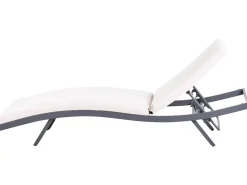 Best Beliani Lettino Prendisole con Cuscino AMELIA Metallo Beige chiaro Beige Nero
