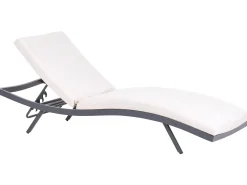 Best Beliani Lettino Prendisole con Cuscino AMELIA Metallo Beige chiaro Beige Nero