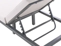 Online Beliani Lettino Prendisole con Cuscino LARIANO Metallo Beige chiaro Beige Nero