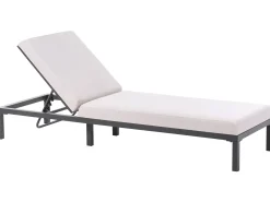 Online Beliani Lettino Prendisole con Cuscino LARIANO Metallo Beige chiaro Beige Nero