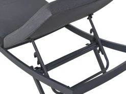 Hot Beliani Lettino Prendisole con Cuscino AMELIA Metallo scuro Grigio