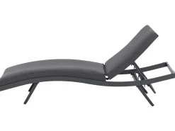 Hot Beliani Lettino Prendisole con Cuscino AMELIA Metallo scuro Grigio