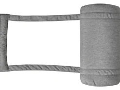 Clearance Beliani Lettino Prendisole con Cuscino BRESCIA PREMIUM Legno d'acacia Grigio melange Grigio Marrone