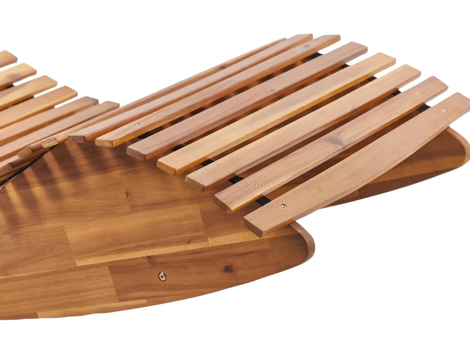 Clearance Beliani Lettino Prendisole con Cuscino BRESCIA PREMIUM Legno d'acacia Rosso Marrone Rosso