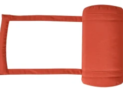 Clearance Beliani Lettino Prendisole con Cuscino BRESCIA PREMIUM Legno d'acacia Rosso Marrone Rosso
