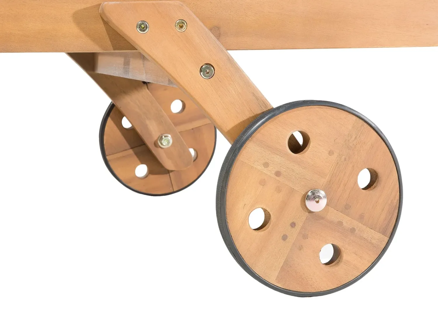 Hot Beliani Lettino Prendisole con Cuscino CESANA PREMIUM Legno d'acacia Grigio chiaro Grigio Marrone