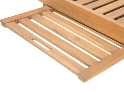 Hot Beliani Lettino Prendisole con Cuscino CESANA PREMIUM Legno d'acacia Grigio chiaro Grigio Marrone