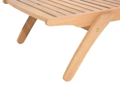 Sale Beliani Lettino Prendisole con Cuscino CESANA PREMIUM Legno d'acacia Rosso Marrone Rosso