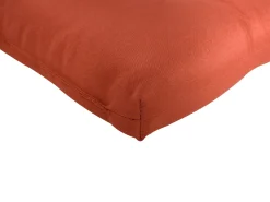 Sale Beliani Lettino Prendisole con Cuscino CESANA PREMIUM Legno d'acacia Rosso Marrone Rosso