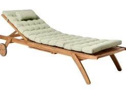Beliani Lettino Prendisole con Cuscino CESANA PREMIUM Legno d'acacia Verde chiaro Marrone Verde