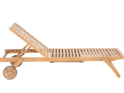 Beliani Lettino Prendisole con Cuscino CESANA PREMIUM Legno d'acacia Verde chiaro Marrone Verde