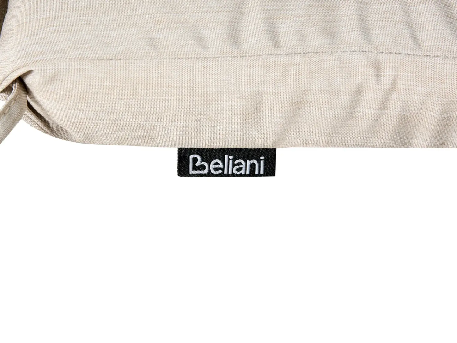 New Beliani Lettino Prendisole con Cuscino JAVA PREMIUM Legno d'acacia Beige chiaro Beige Marrone