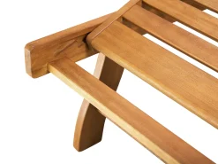 Beliani Lettino Prendisole con Cuscino JAVA PREMIUM Legno d'acacia Grigio chiaro Marrone Grigio