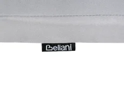 Beliani Lettino Prendisole con Cuscino JAVA PREMIUM Legno d'acacia Grigio chiaro Marrone Grigio