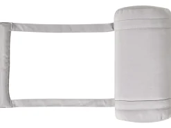 Beliani Lettino Prendisole con Cuscino JAVA PREMIUM Legno d'acacia Grigio chiaro Marrone Grigio