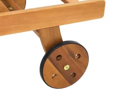 Beliani Lettino Prendisole con Cuscino JAVA PREMIUM Legno d'acacia Grigio chiaro Marrone Grigio