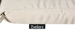 Beliani Lettino Prendisole con Cuscino AMANTEA PREMIUM II Legno d'acacia Beige chiaro Beige Marrone