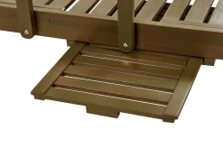 Outlet Beliani Lettino Prendisole con Cuscino AMANTEA PREMIUM II Legno d'acacia Rosso Rosso Marrone