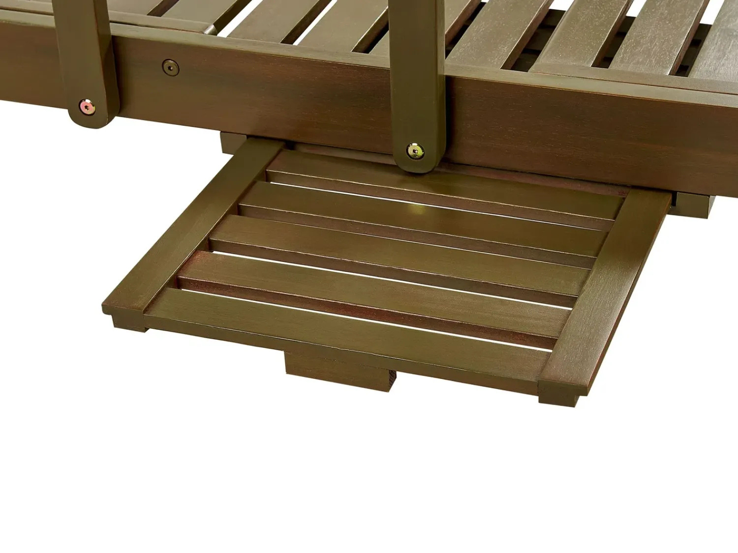 Outlet Beliani Lettino Prendisole con Cuscino AMANTEA PREMIUM II Legno d'acacia Rosso Rosso Marrone