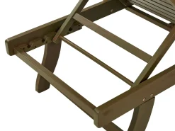 Clearance Beliani Lettino Prendisole con Cuscino AMANTEA PREMIUM II Legno d'acacia Grigio chiaro Marrone Grigio