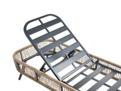 Best Beliani Lettino Prendisole con Cuscino ZERI Rattan sintetico (PE) chiaro Beige