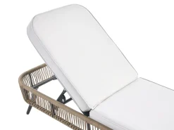 Best Beliani Lettino Prendisole con Cuscino ZERI Rattan sintetico (PE) chiaro Beige