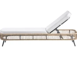 Best Beliani Lettino Prendisole con Cuscino ZERI Rattan sintetico (PE) chiaro Beige
