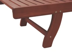 Clearance Beliani Lettino Prendisole con Cuscino TOSCANA PREMIUM Legno d'acacia Blu Blu Marrone