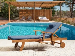 Online Beliani JAVA PREMIUM Legno d'acacia Blu Blu Marrone