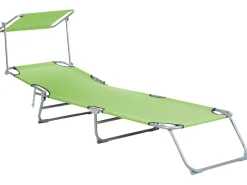 New Beliani Lettino Prendisole FOLIGNO II Metallo Verde lime Verde Argento