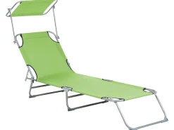 New Beliani Lettino Prendisole FOLIGNO II Metallo Verde lime Verde Argento