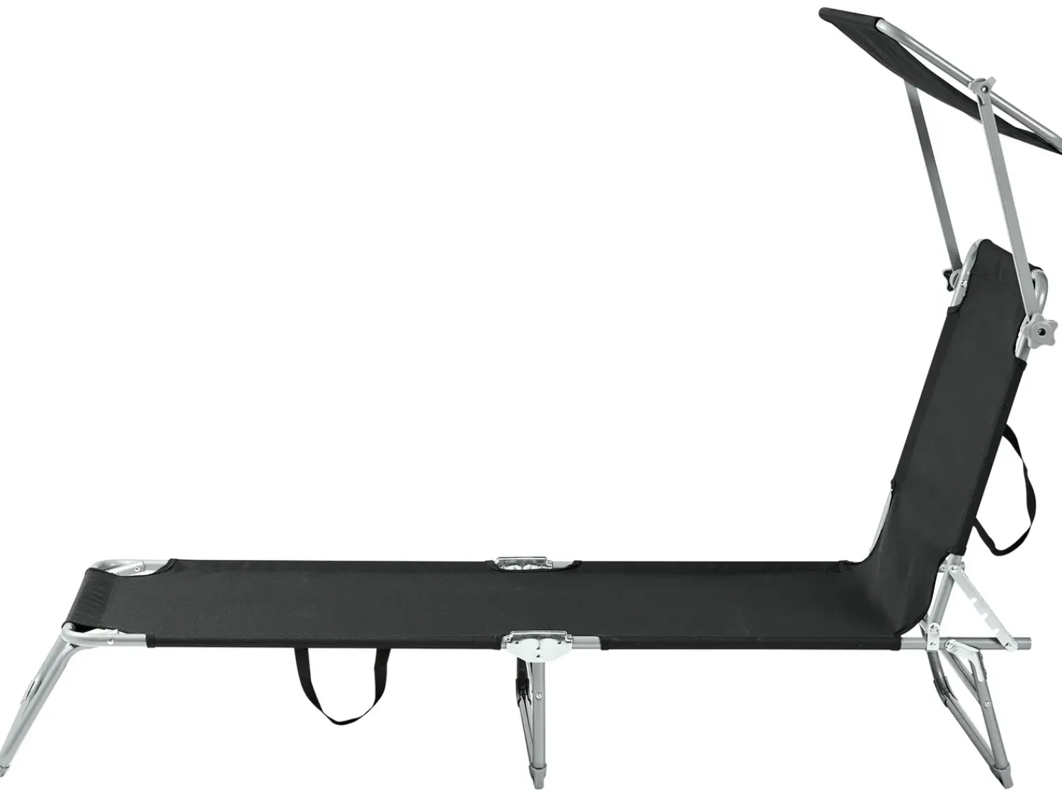 Discount Beliani Lettino Prendisole FOLIGNO Metallo Nero Argento Nero
