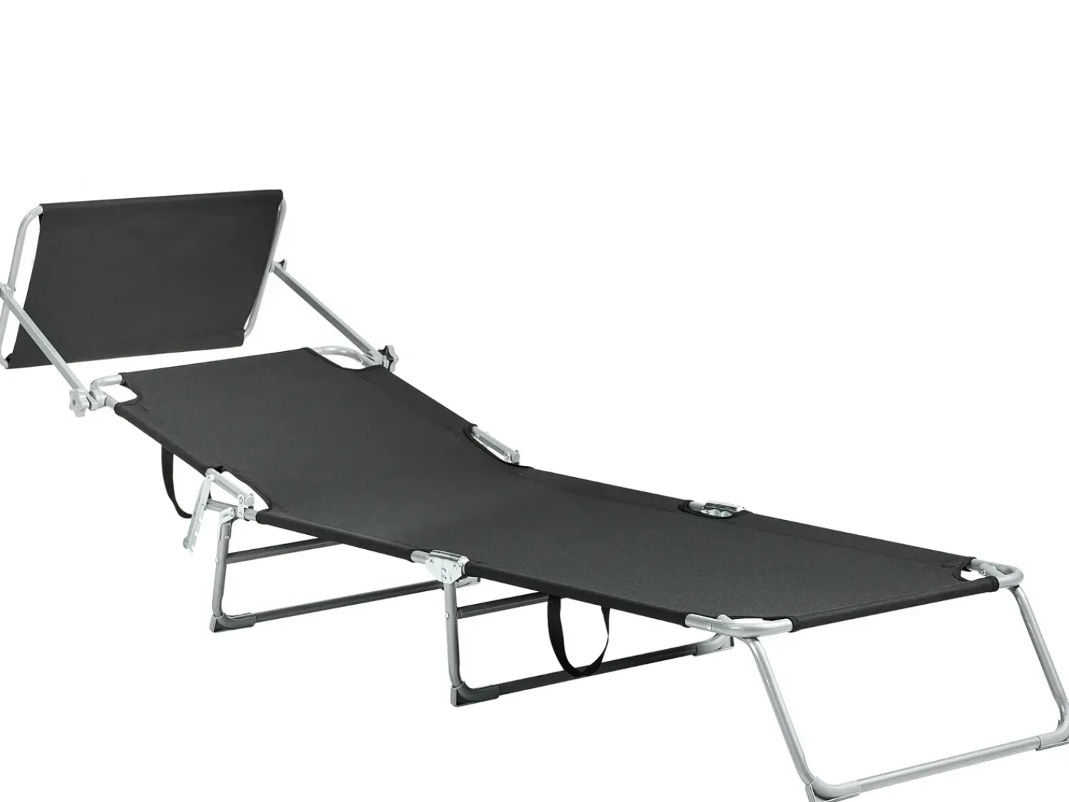 Discount Beliani Lettino Prendisole FOLIGNO Metallo Nero Argento Nero