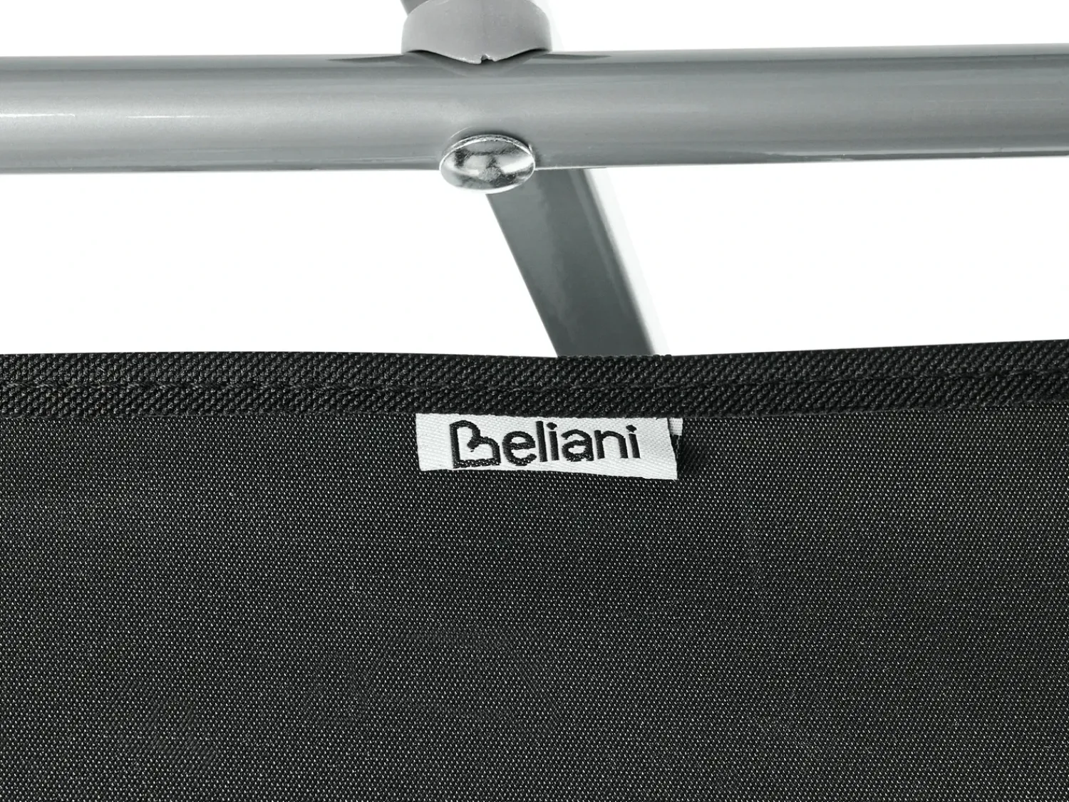 Discount Beliani Lettino Prendisole FOLIGNO Metallo Nero Argento Nero