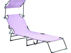 Best Beliani Lettino Prendisole FOLIGNO Metallo Viola Argento Viola