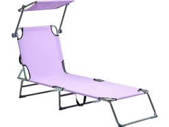 Best Beliani Lettino Prendisole FOLIGNO Metallo Viola Argento Viola