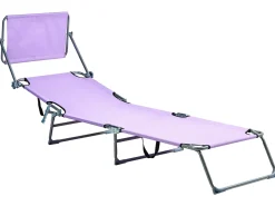 Best Beliani Lettino Prendisole FOLIGNO Metallo Viola Argento Viola
