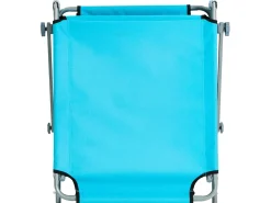 Outlet Beliani Lettino Prendisole FOLIGNO Metallo Turchese Blu Argento