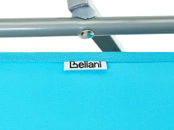 Outlet Beliani Lettino Prendisole FOLIGNO Metallo Turchese Blu Argento
