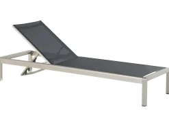 Clearance Beliani Lettino Prendisole FOSSATO Metallo Nero Argento Nero