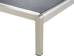 Clearance Beliani Lettino Prendisole FOSSATO Metallo Nero Argento Nero