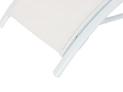 New Beliani Lettino Prendisole GAETA Metallo Beige Bianco Beige