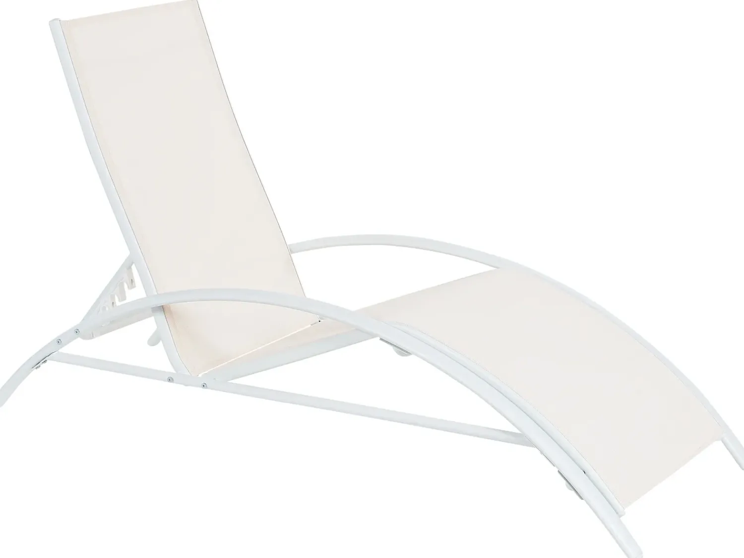 New Beliani Lettino Prendisole GAETA Metallo Beige Bianco Beige