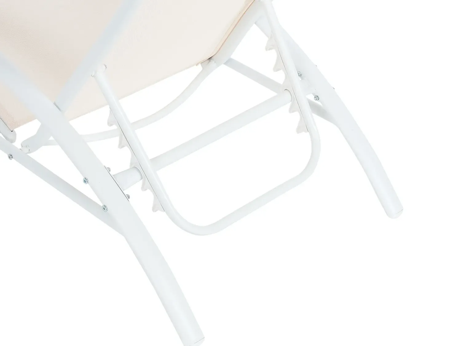 New Beliani Lettino Prendisole GAETA Metallo Beige Bianco Beige