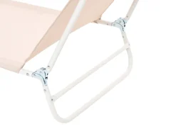 Best Beliani Lettino Prendisole KASTORIA Metallo Beige Bianco Beige