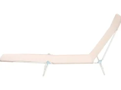 Best Beliani Lettino Prendisole KASTORIA Metallo Beige Bianco Beige