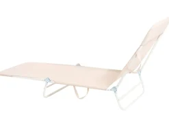 Best Beliani Lettino Prendisole KASTORIA Metallo Beige Bianco Beige