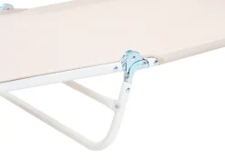Best Beliani Lettino Prendisole KASTORIA Metallo Beige Bianco Beige